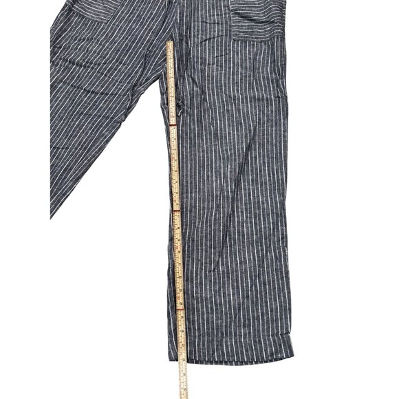 Striped Linen Blend Wide-Leg Pants By Laundry By Shelli Segal Size 12 - Picture 7 of 10